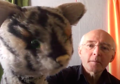 Verhaaltjes met poes op schoot door Koos Wieman